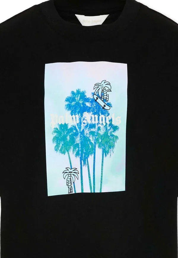 Футболка с принтом Palm Angels, черный — фото 3