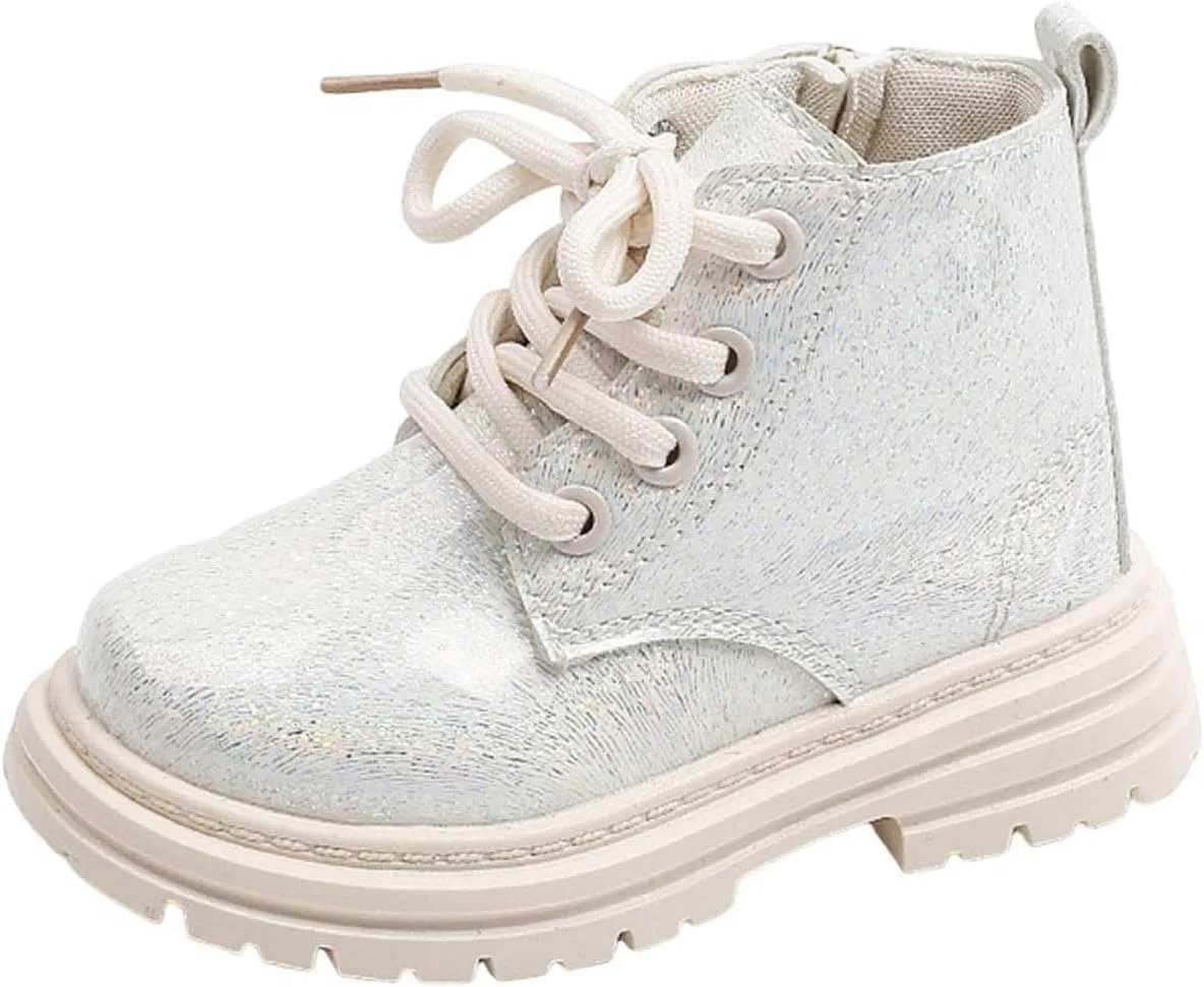 Детские ботинки для девочек с принтом Lace Up Combat Boots Zzalalana, Beige