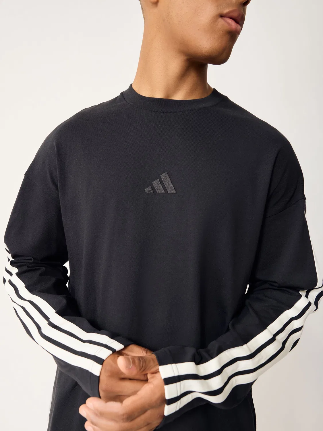 Футболка с длинным рукавом adidas Kit 3-Stripes, черный — фото 4
