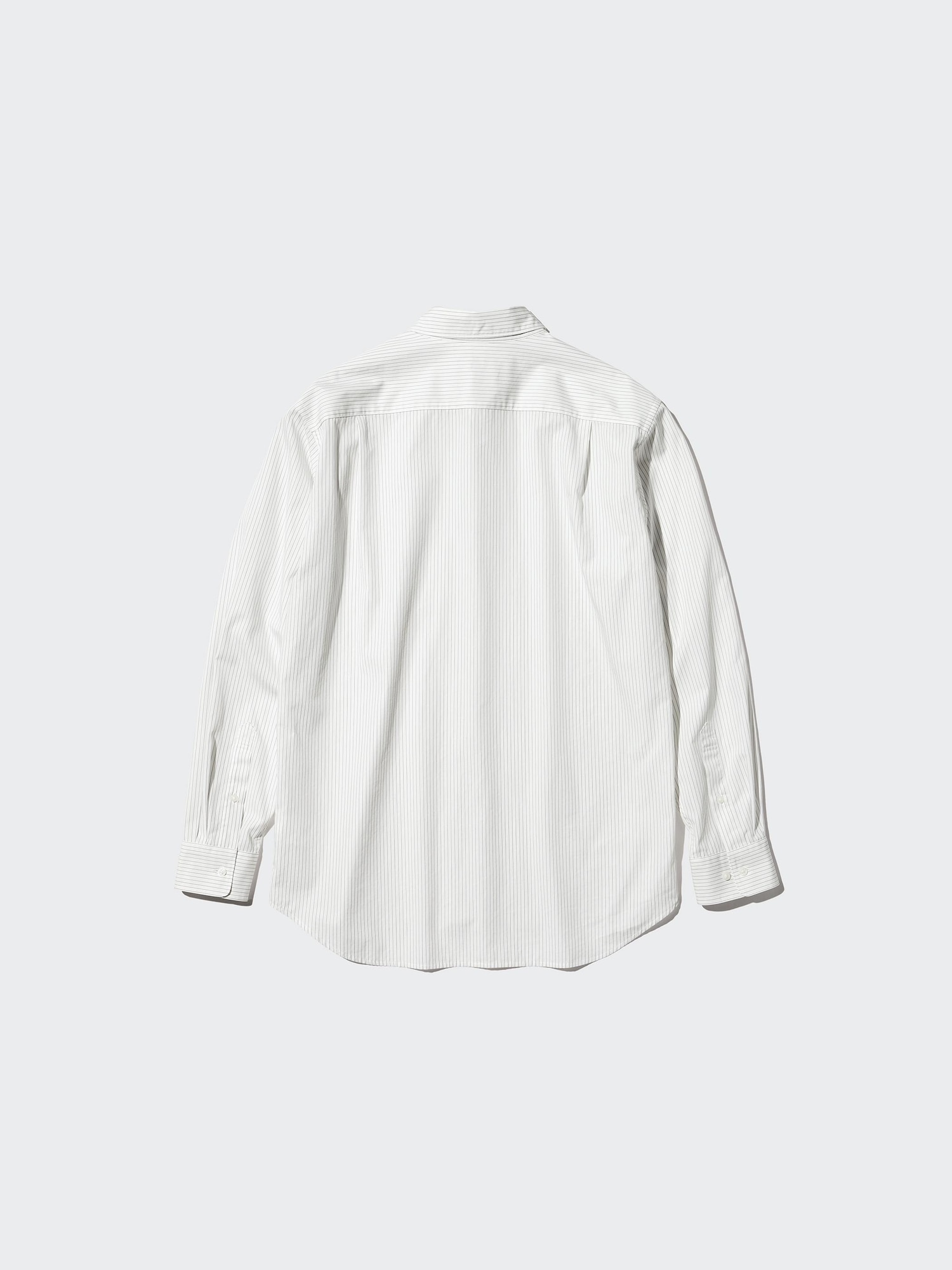 Рубашка Uniqlo Broadcloth Striped Regular Collar Unisex, 01 белый — фото 3