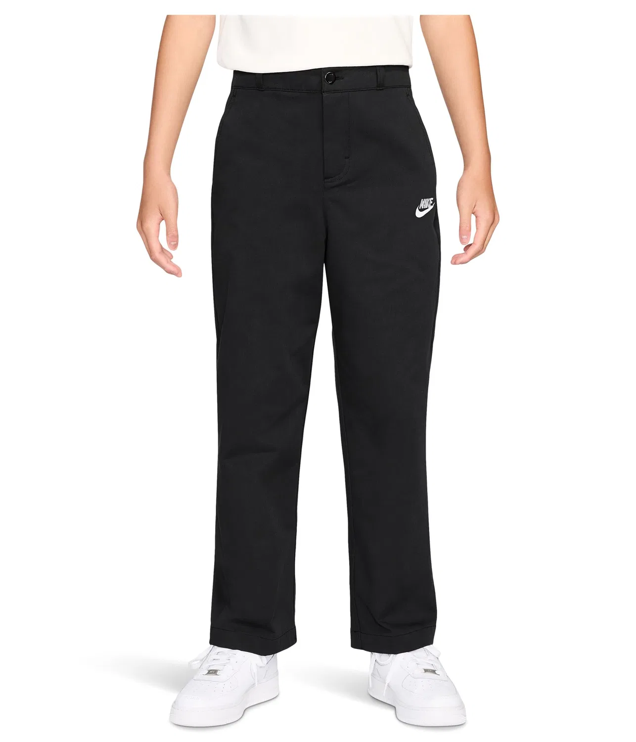 Тканые повседневные брюки Sportswear Club (для маленьких и больших детей) Nike Kids, Black/White