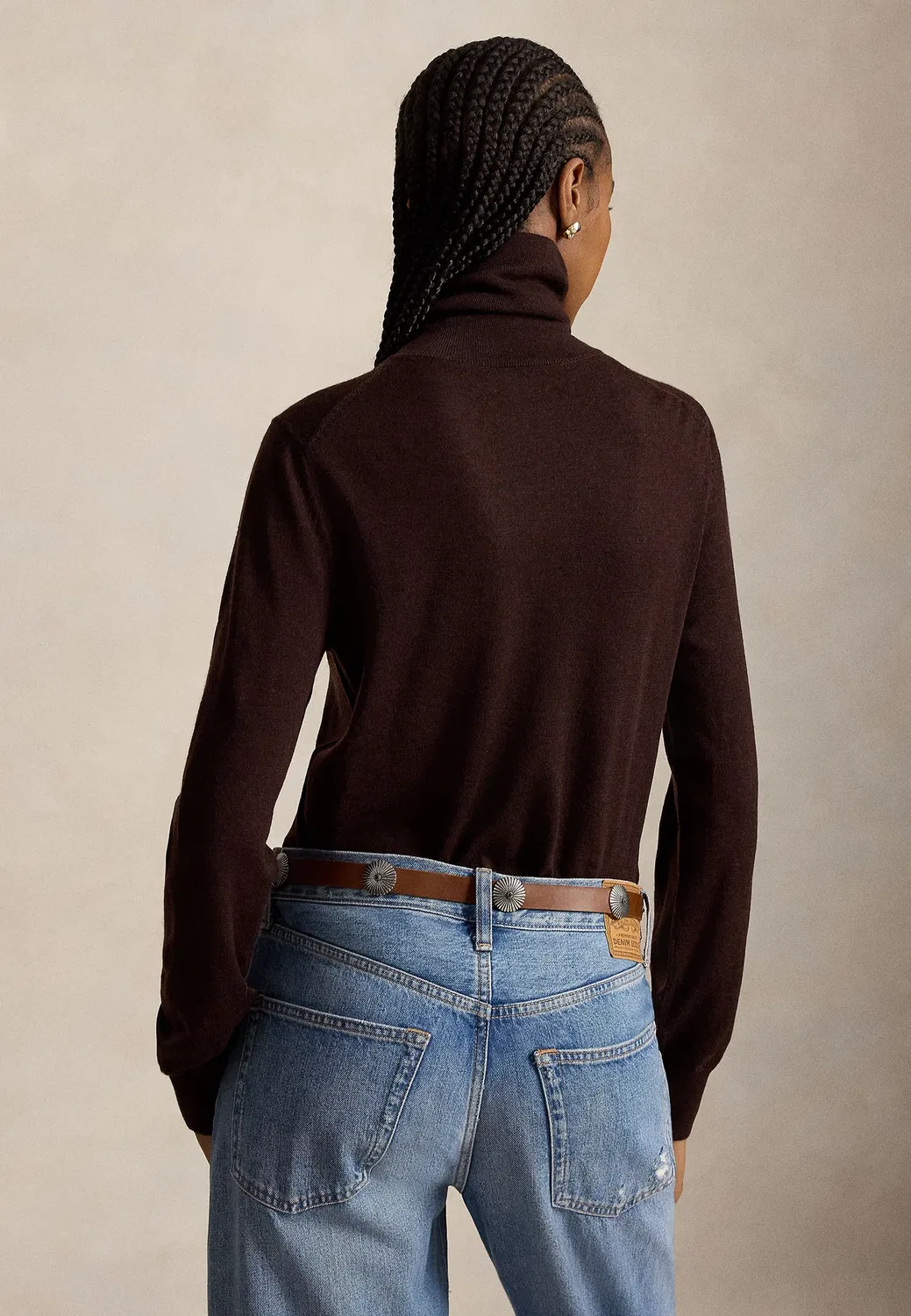 Шерстяная водолазка - джемпер Polo Ralph Lauren, Deep Chocolate Melange — фото 3