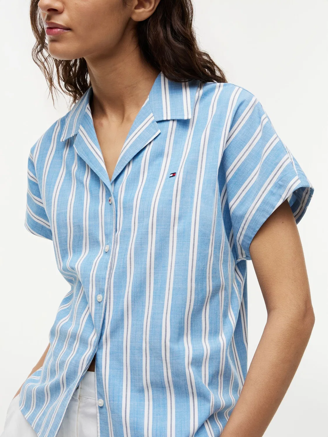Рубашка с коротким рукавом, свободный крой Tommy Hilfiger, синяя — фото 4