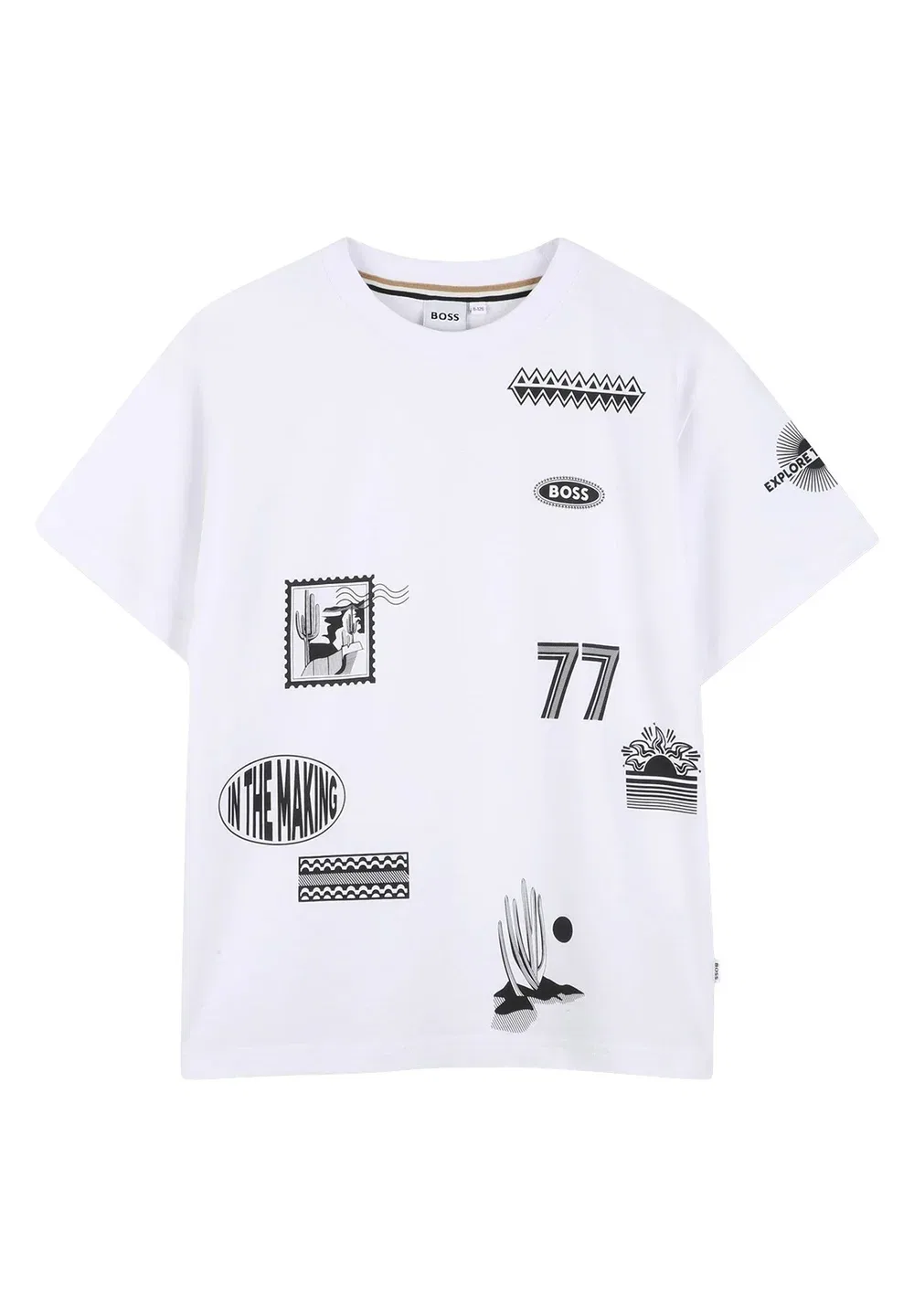 Футболка с принтом Boss Kidswear, Bianco