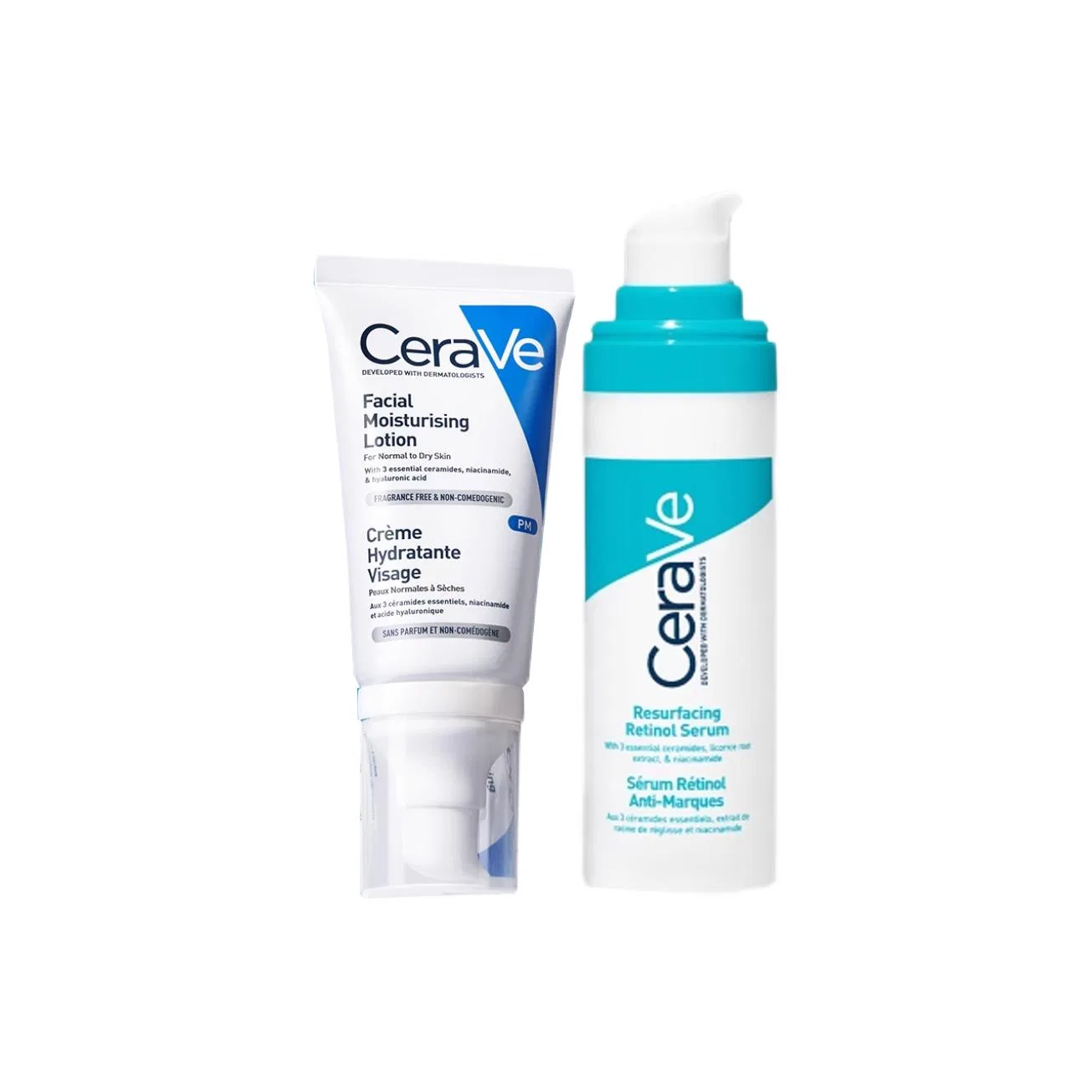 Набор для ухода за кожей CeraVe, PM-лосьон 52 мл + сыворотка с ретинолом 30 мл, CeraVe