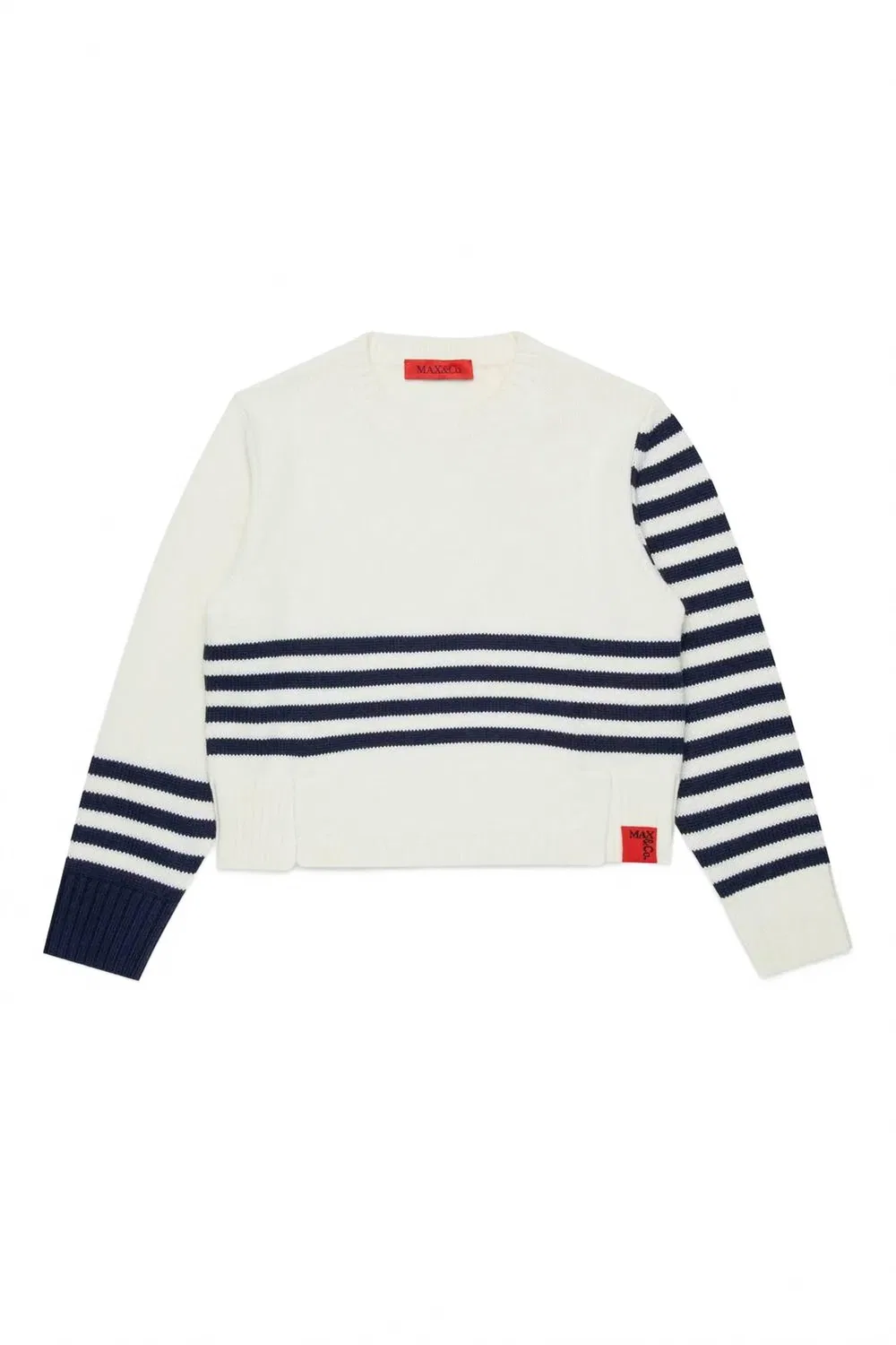 Детский свитер в полоску Magilia Wool Blend Max & Co, White