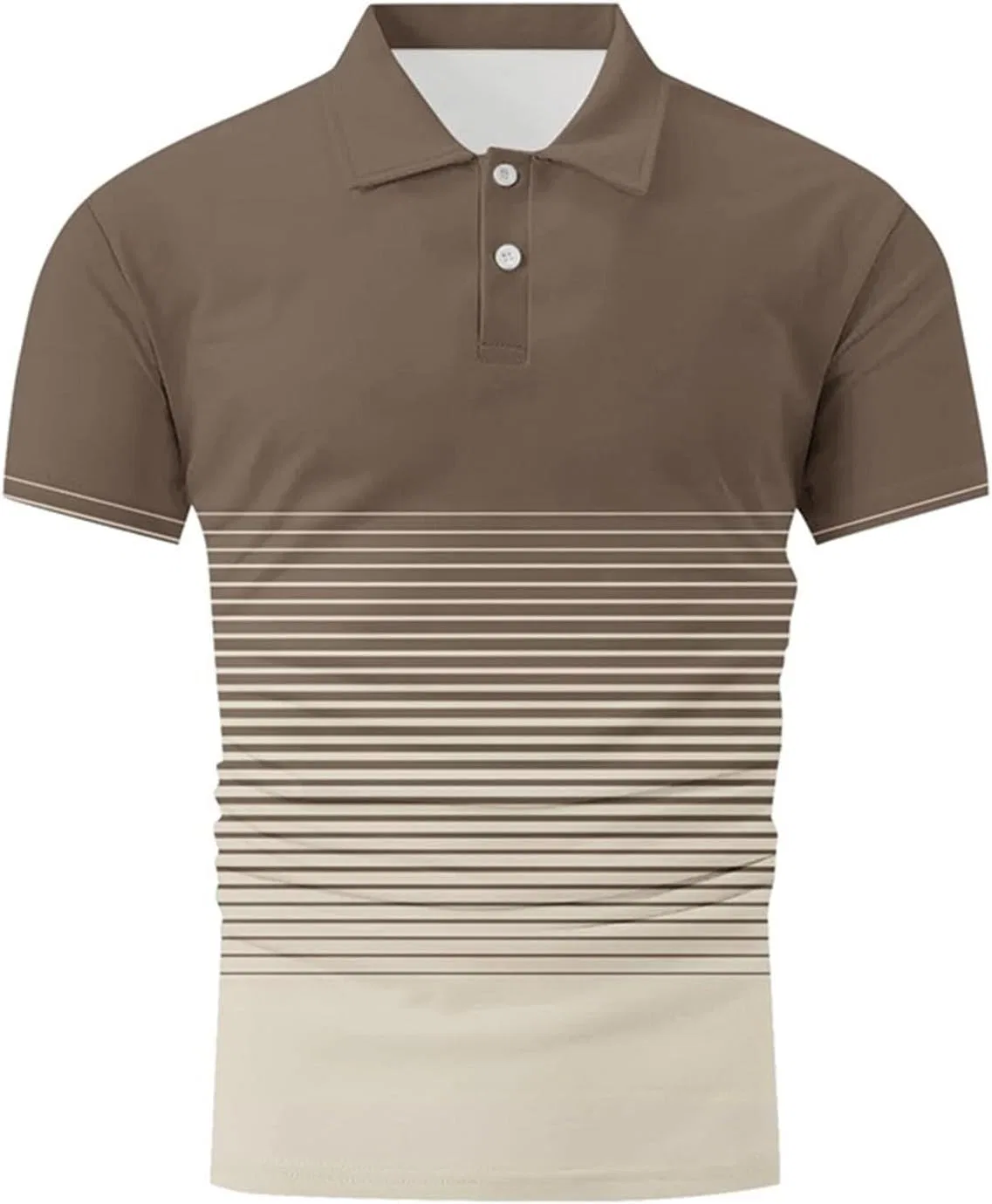 Мужская футболка с градиентом и полосками Slim-Fit, Brown — фото 4