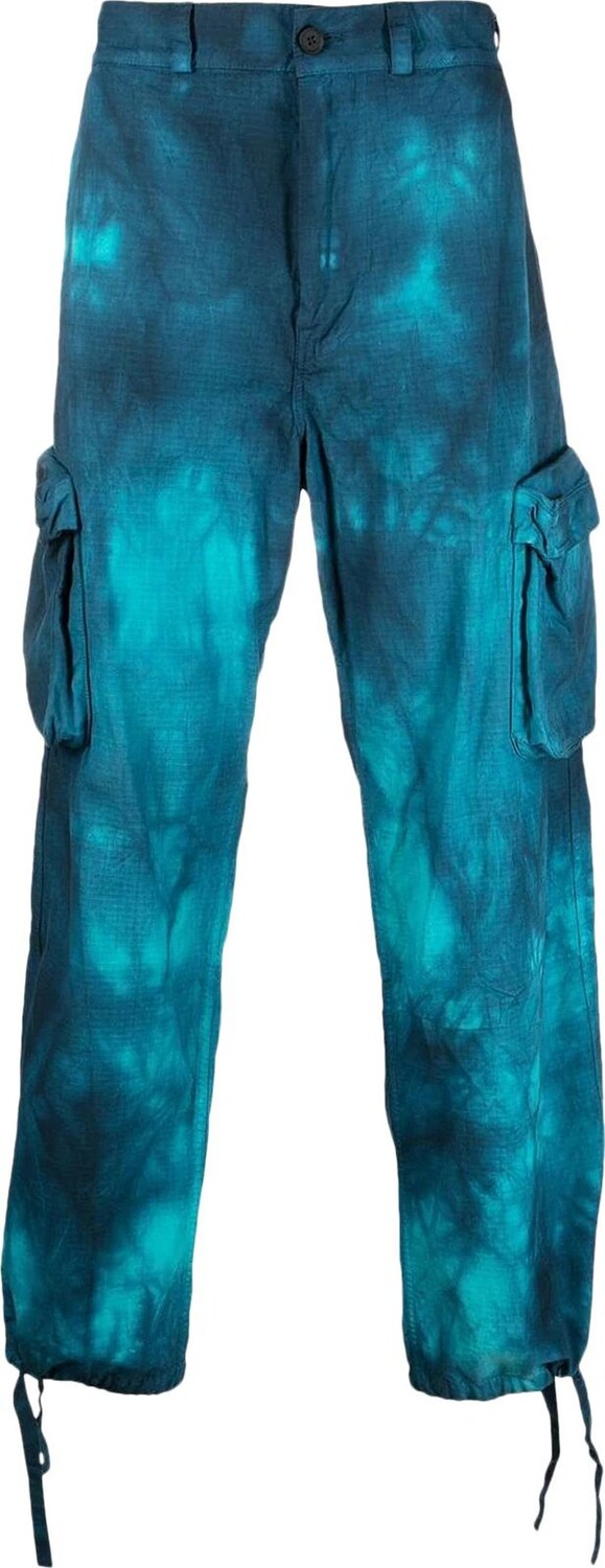 

Брюки Off-White Tie Dye Contour Cargo Pant 'Turquoise', синий