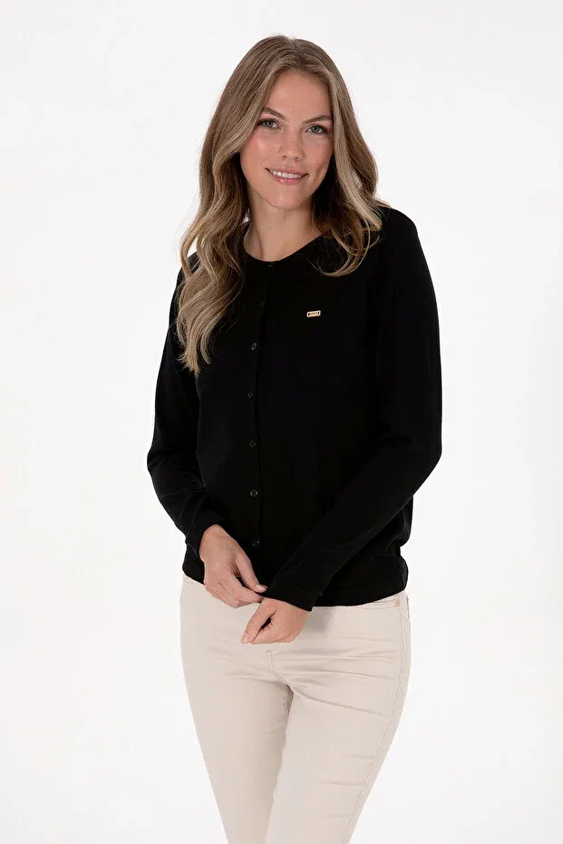 Женский кардиган с длинным рукавом U.S. Polo Assn., Black