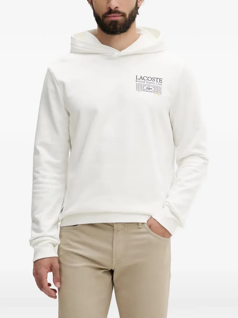Толстовка Lacoste Roland-Garros, белый с принтом