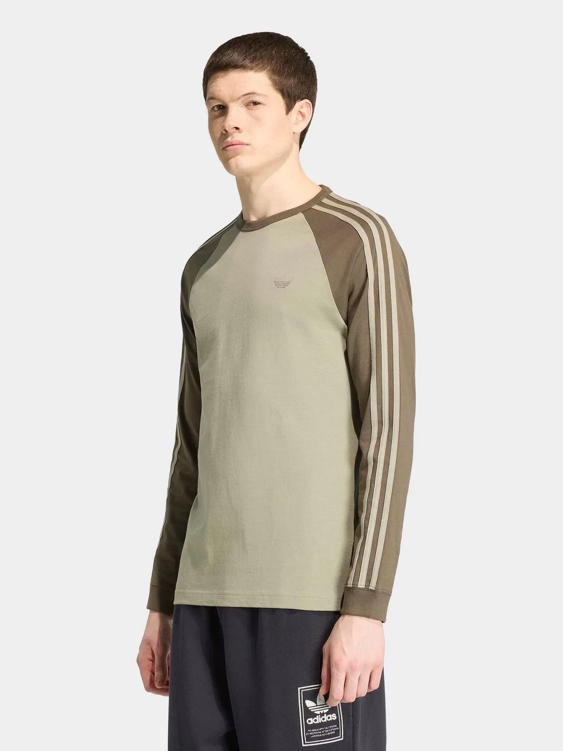 Футболка с длинным рукавом, зеленый, adidas Originals