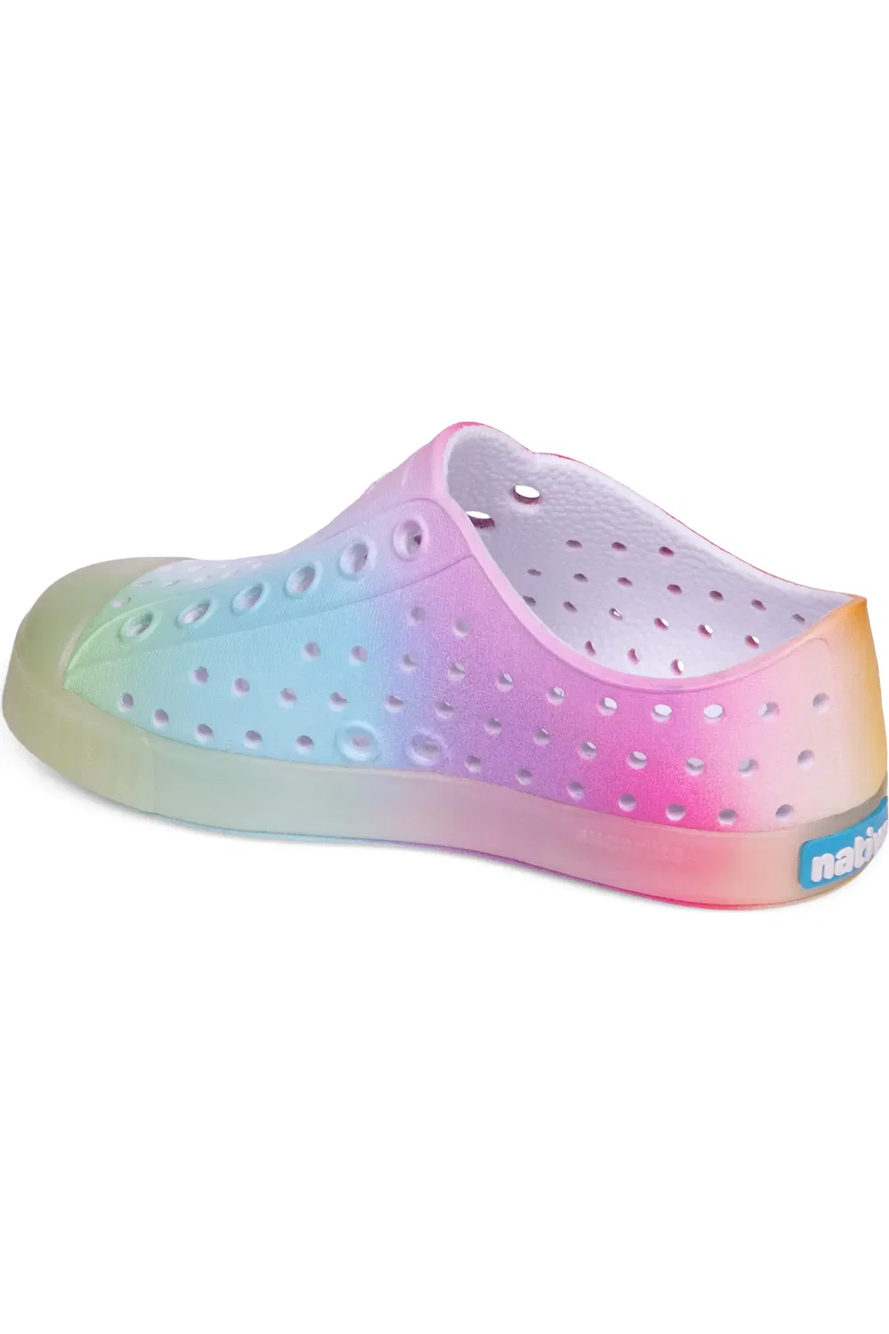 Детские кеды водонепроницаемые slip-on Jefferson Native Shoes, White/Rainbow Spray — фото 2