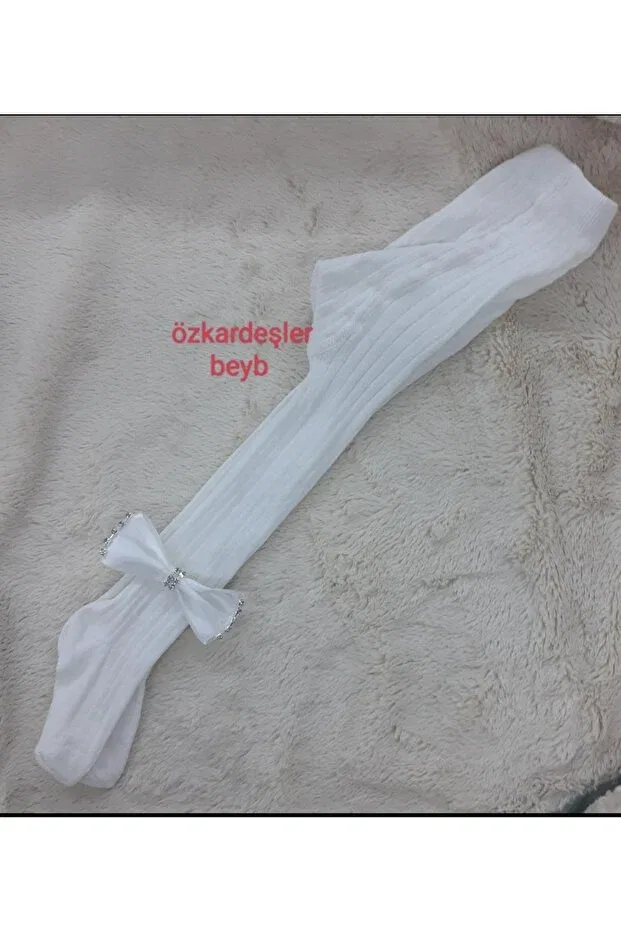 Детские носки для девочек с бантом Özkardeşler Baby, Ecru