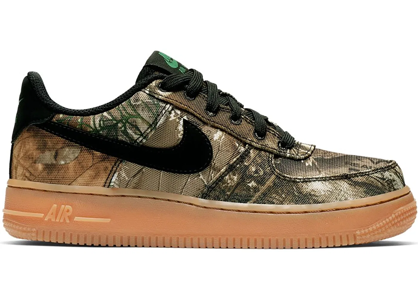Детские кроссовки Lifestyle с повседневным стилем Nike Air Force 1 Low, Black/Black-Aloe Verde