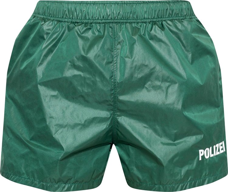 Шорты Vetements Polizei Swim Shorts 'Police Green', зеленый - фото