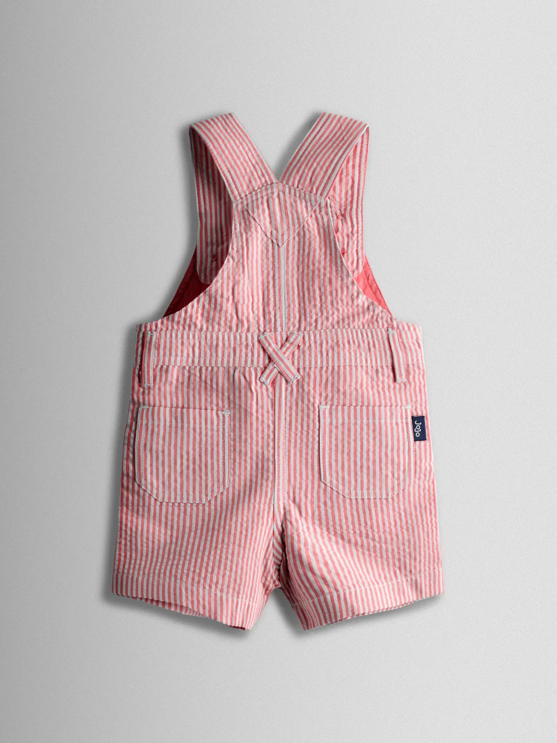 Комбинезон в полоску, модель Seersucker Stripe Jojo Maman Bébé, красный — фото 2