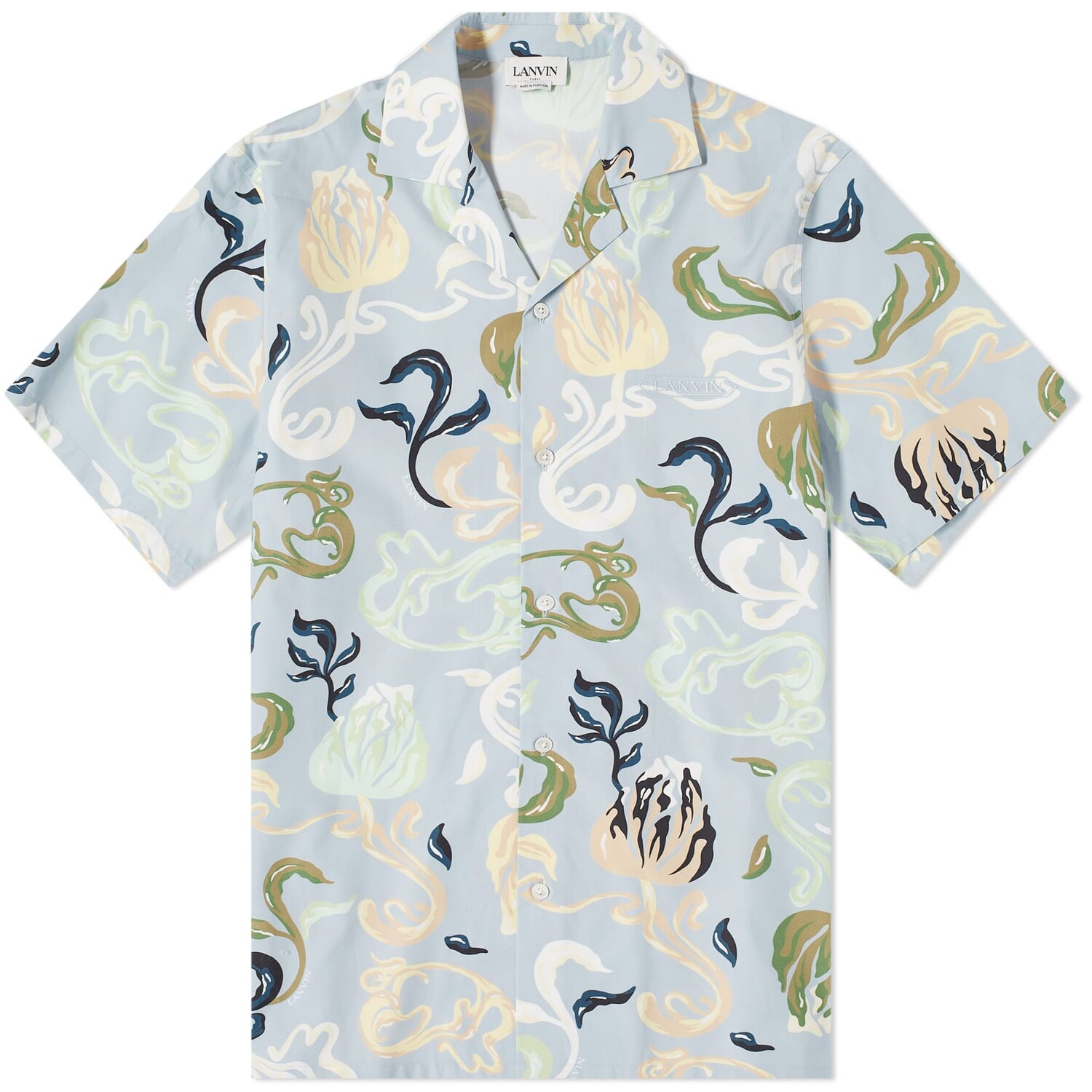 

Рубашка с коротким рукавом Lanvin Short Sleeve Patch Vacation Shirt, цвет Azure