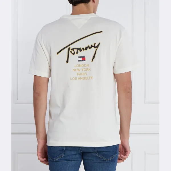 Футболка стандартного кроя с золотой подписью на спине Tommy Hilfiger, бежевый — фото 2