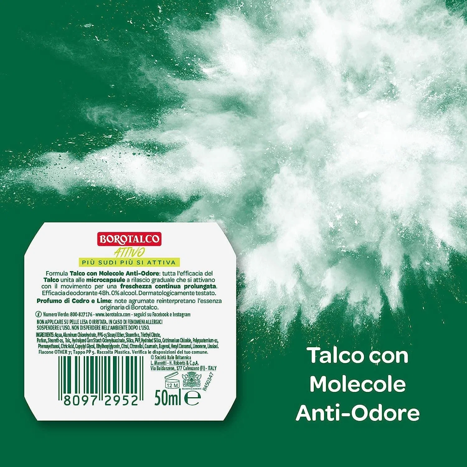 Дезодорант-ролик Borotalco Active Giallo без спирта, 50 мл (12 шт.) Italian Gourmet E.R. — фото 3