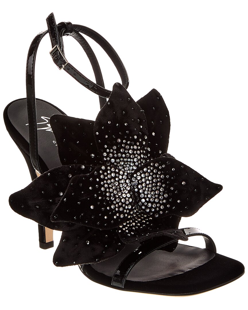 Бархатные сандалии Giuseppe Zanotti Curvy 105, черный