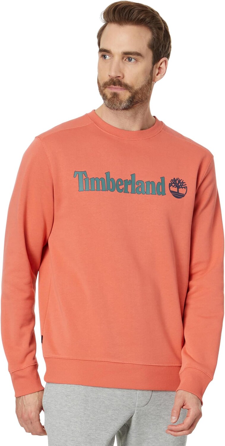 

Толстовка Timberland Linear Logo Crew Neck Sweatshirt, цвет Burnt Sienna App