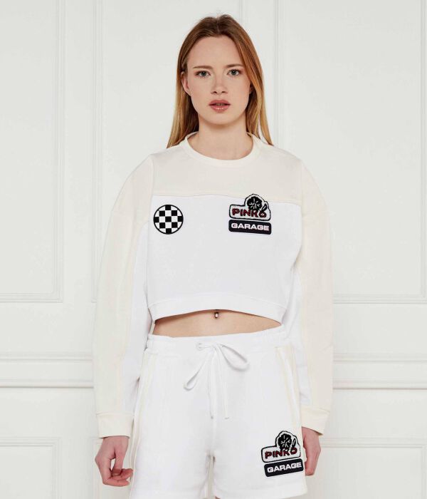 

Свитер Конрад Cropped fit Pinko, белый