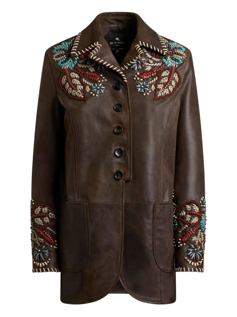 

Куртка с вышитым узором пейсли ETRO, коричневый