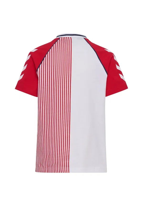 Футболка Hummel Hmljr reg dbu stripy t-shirt s/s print t-shirt, танго красный — фото 2