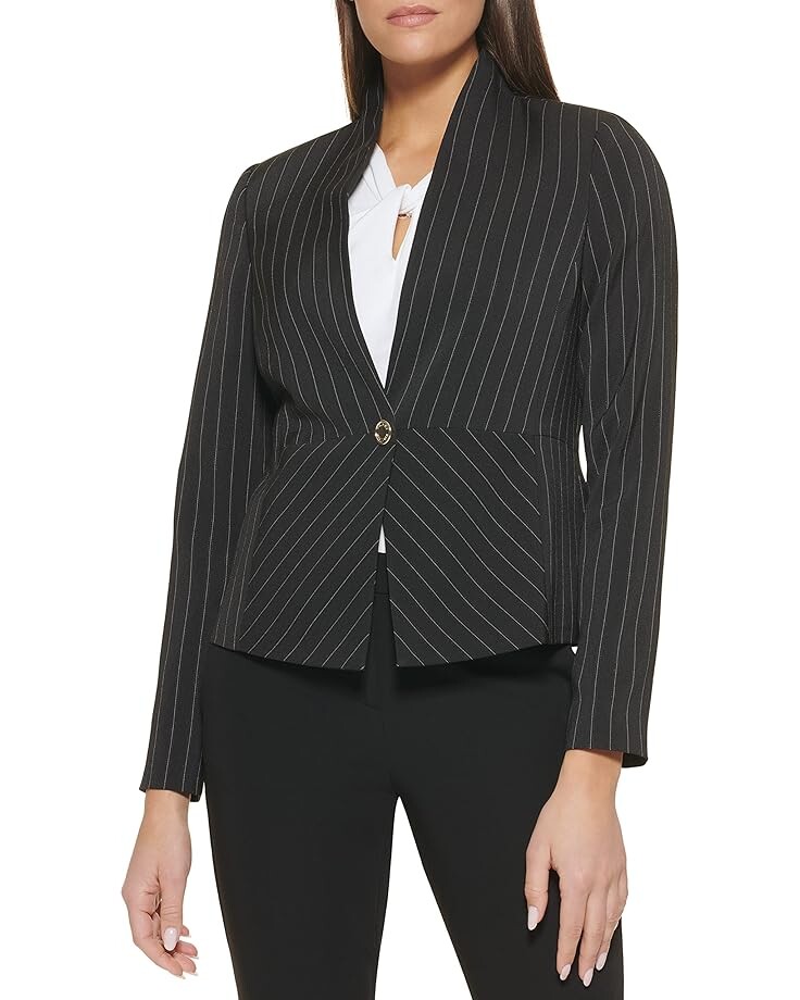 

Блейзер Tommy Hilfiger Snap Button Stripe Blazer, цвет Black/Ivory