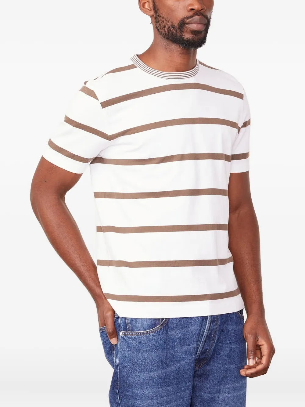 

Футболка в полоску с круглым вырезом Officine Generale, белый