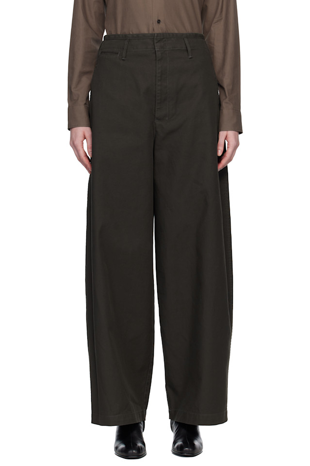 

Lemaire Коричневые широкие брюки чинос