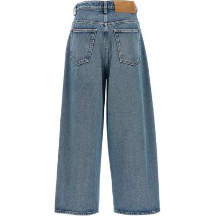 Джинсы женские Mm6 Maison Margiela с широкой полосой, светло-синий — фото 2