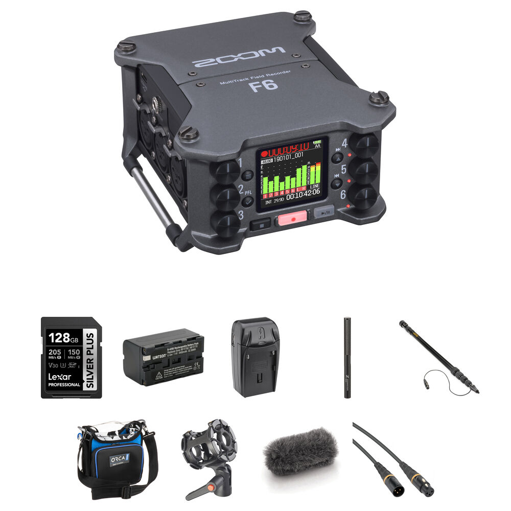 

Портативный цифровой рекордер Zoom F6 6-Input / 14-Track Multitrack Field Recorder with