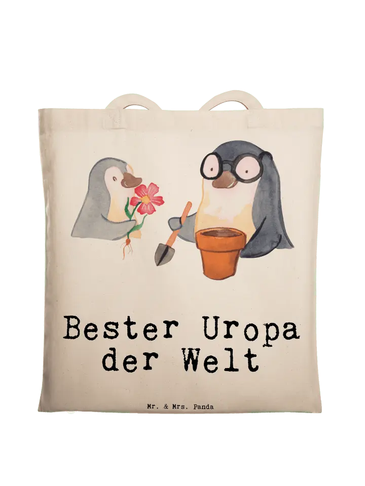 

Сумка для переноски Mr & Mrs Panda Pinguin Bester Uropa der Welt, кремовый