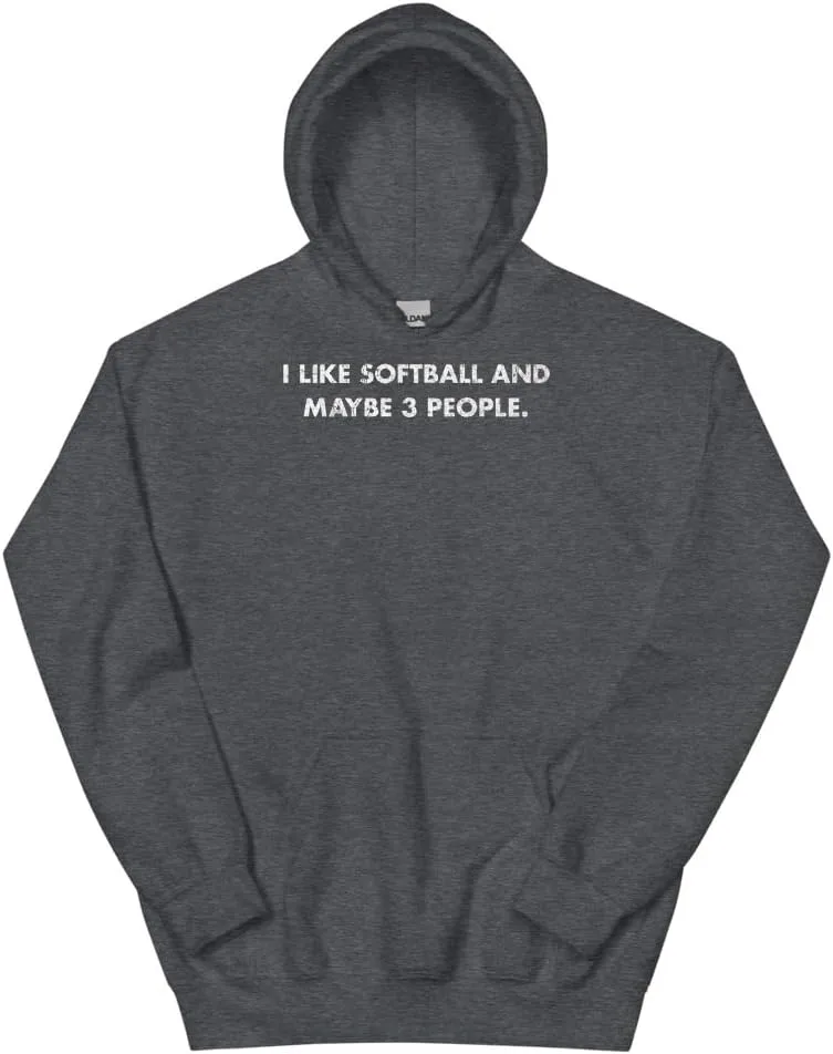 Толстовка Softball, I Like Softball And Maybe 3 People #25D179