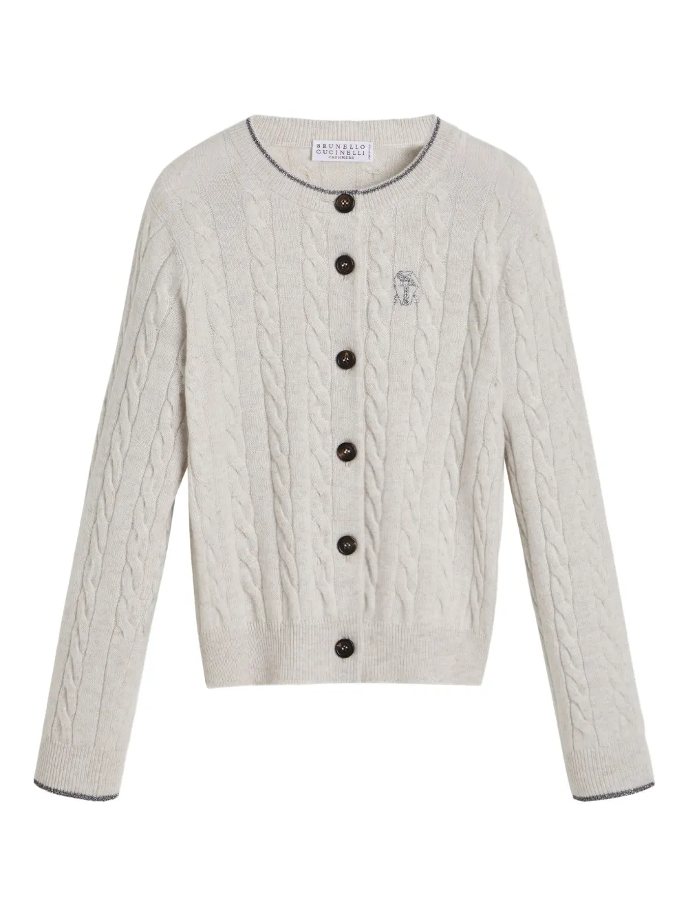 

Кардиган фактурной вязки Brunello Cucinelli Kids, серый