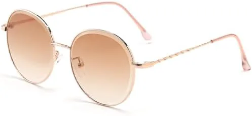 

Круглые солнцезащитные очки большого размера для мужчин, с градиентным переходом цвета, для женщин, в металлической оправе, стильные очки MTZJH, Gradient Tea