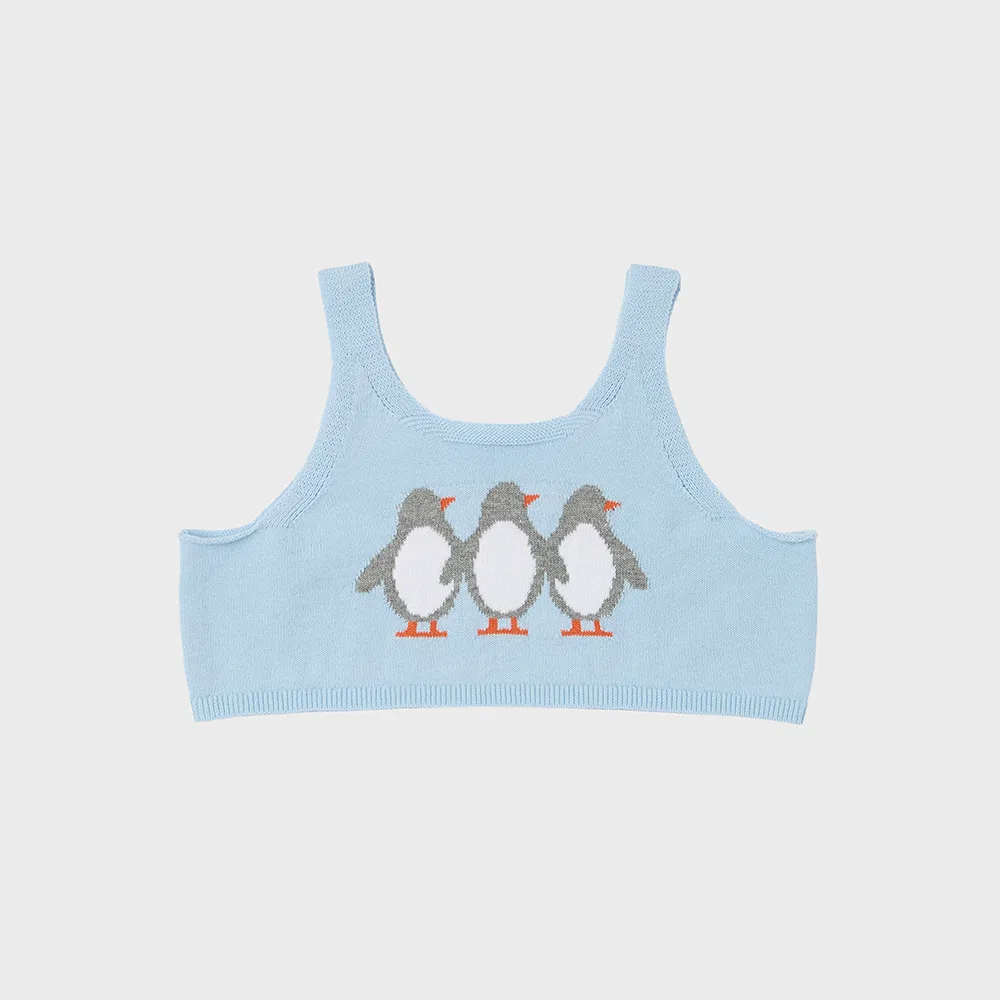 Детская майка Penguin белого цвета от Playground