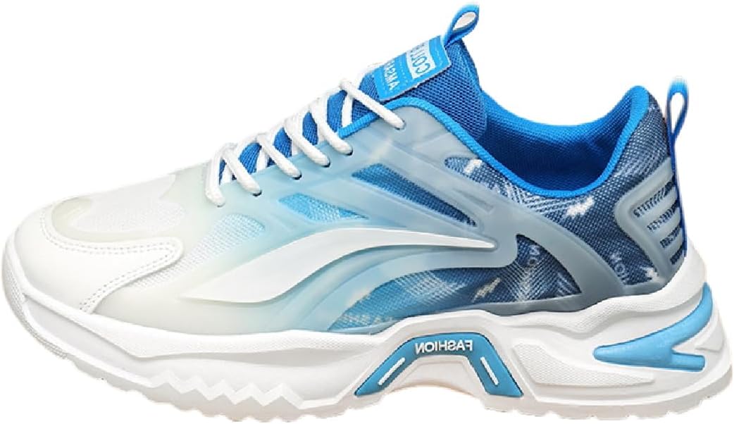 

Мужские спортивные кроссовки с противоскользящей подошвой, сетчатые, с цветным дизайном, толстой подошвой, для ходьбы, дышащие и легкие Lexamen, синий