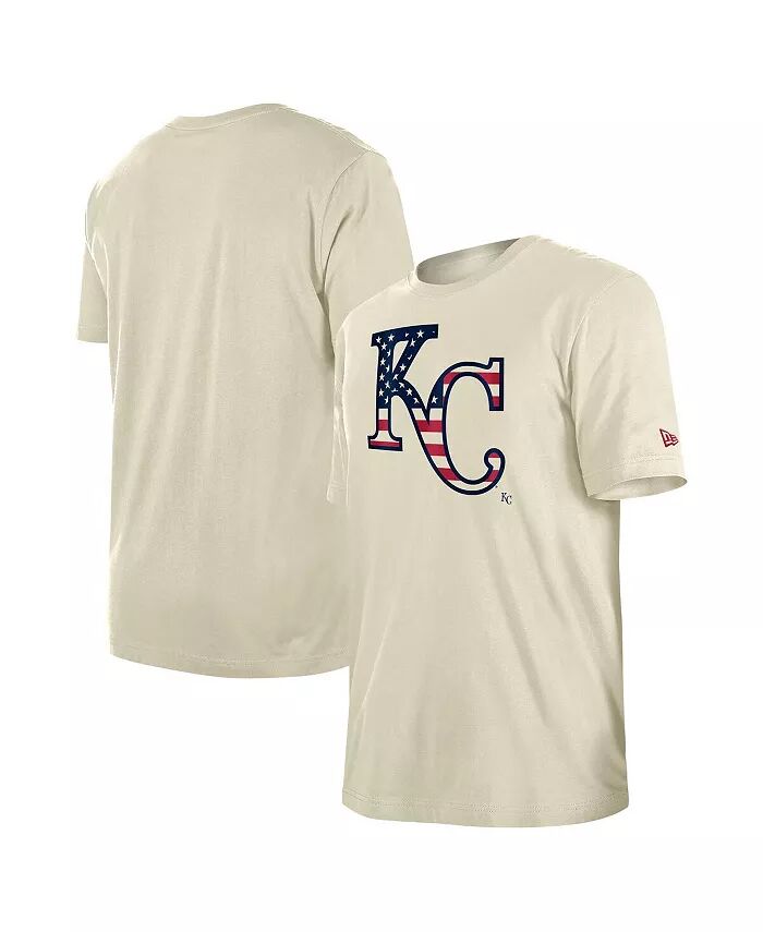 

Мужская кремовая футболка с принтом флага Kansas City Royals 4th of July New Era