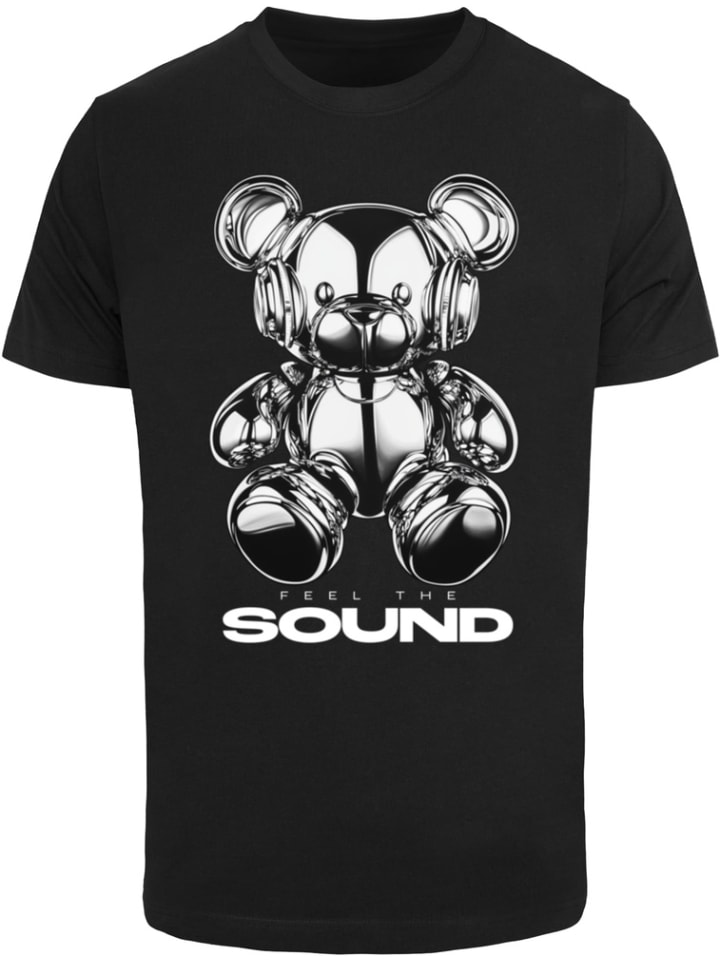 

Футболка Feel The Sound Chrome Bear Tee черного цвета Mister Tee