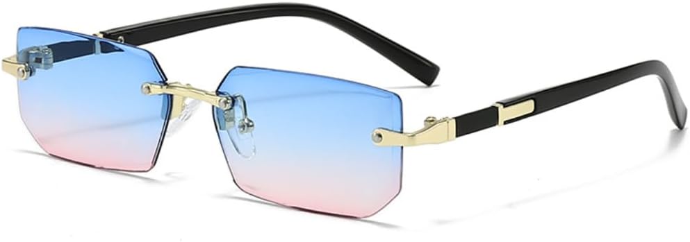 

Солнцезащитные очки с защитой UV400 | Без оправы, металлические петли, градиентная оправа | для женщин и мужчин, для занятий спортом на открытом воздухе и вождения DSVIGF, 01