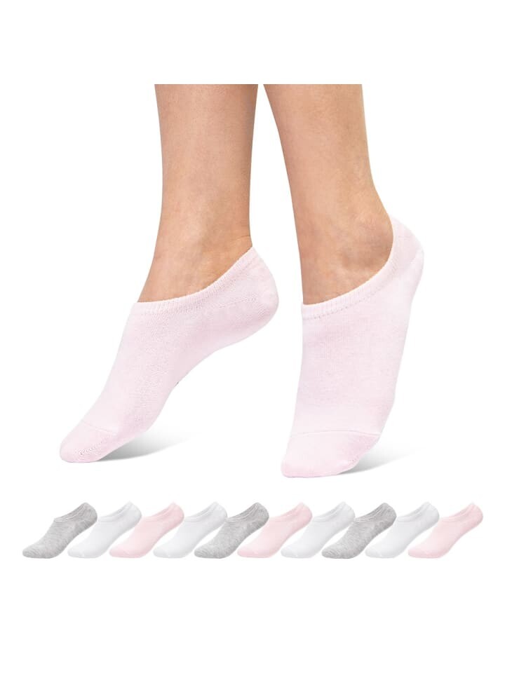 

Носки Occulto 10er Pack Füsslinge Susi, цвет weiß-pink-grau