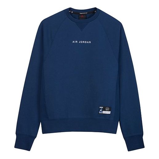 

Толстовка x fragment crewneck 'navy/sport royal/white' Air Jordan, синий