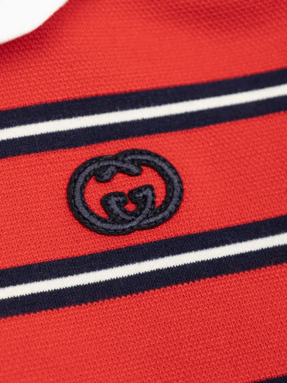 Платье в полоску с переплетающимися буквами G Gucci Kids, красный — фото 3