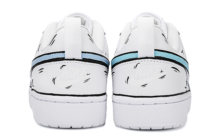 Кроссовки Nike Court Borough Series Skateboard Shoes Women's Low-Top White Black Blue — фото 4