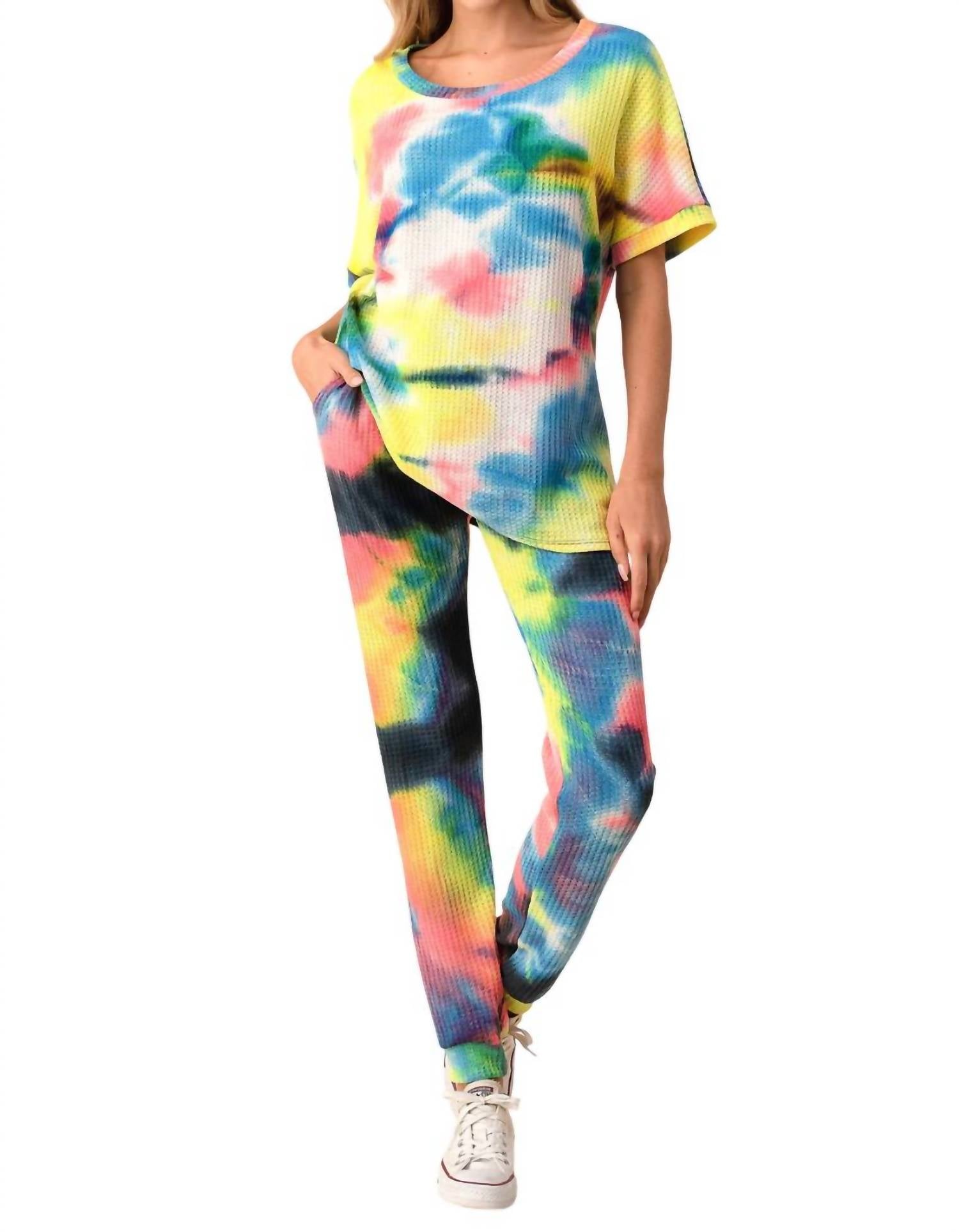 

Комплект спортивных штанов Ariella в радужном цвете Blumin, цвет rainbow tie dye