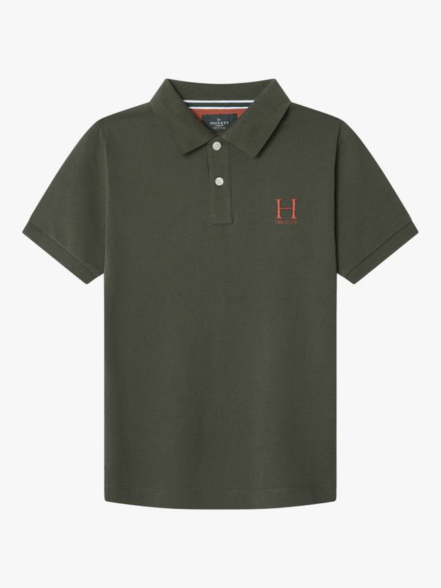 

Детская классическая поло с коротким рукавом и флагом Union Jack Hackett London, Hunter Green