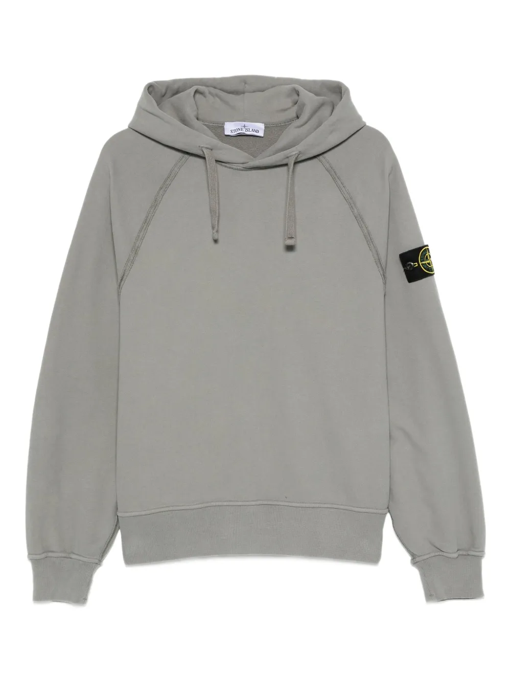 

Толстовка с капюшоном и нашивкой-логотипом с рукавами реглан Stone Island, серый