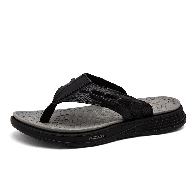

Мужские шлепанцы, устойчивые к запахам и истиранию CANUVEN, Crocodile Pattern Black